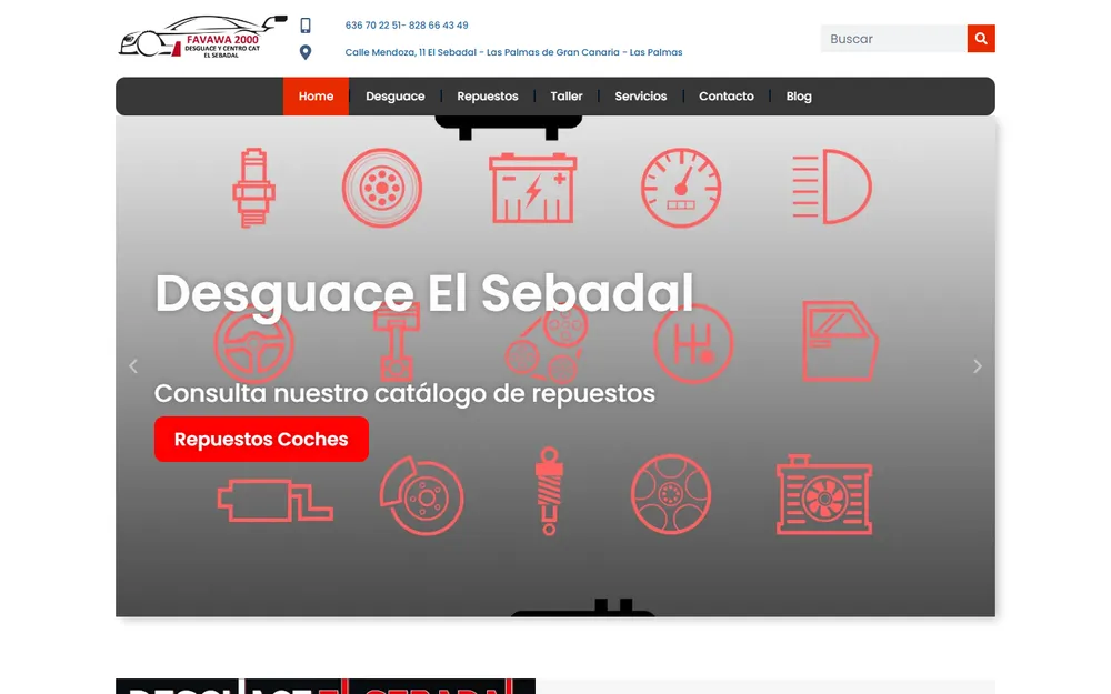 Desguaces El Sebadal used auto parts catalog homepage