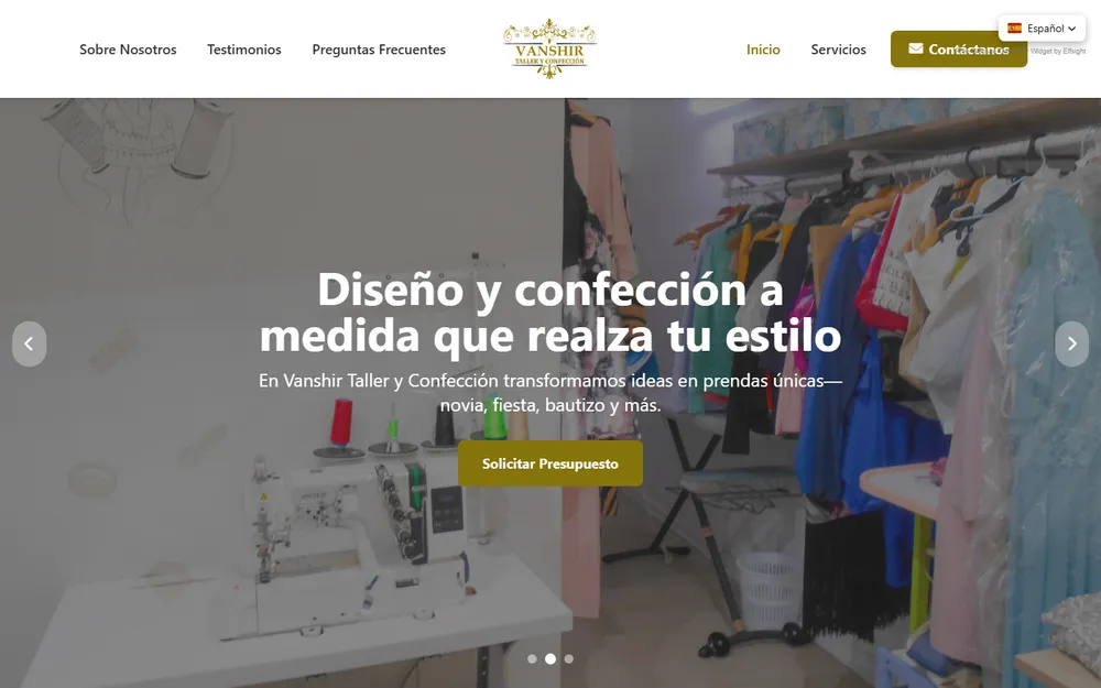 Vanshir bespoke wedding dress atelier homepage